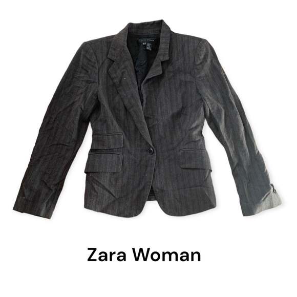 Zara Woman wool blend blazer jacket brown gold woman’s size 4 - Picture 1 of 8